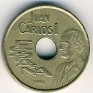 Peseta - 25 Pesetas - Spain - 1990 - Nickel-Bronze  - KM# 851 - 19,5 mm - Subject: 1992 Olympics Obv: Center hole divides letters and bust left Rev: High jumper to upper right of center hole  - 0